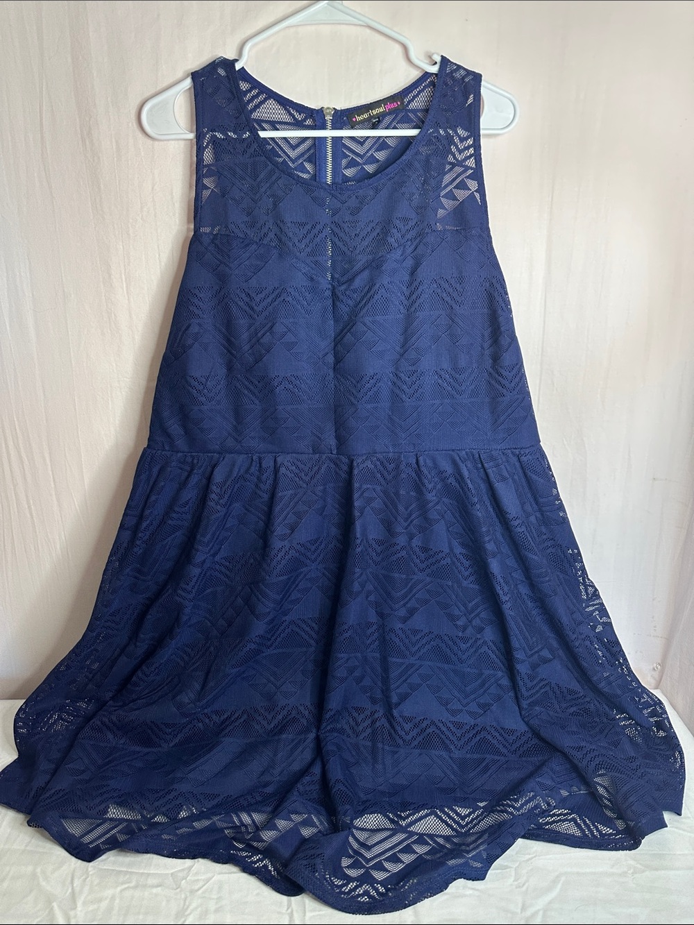 HeartSoul Navy Lace Sleeveless Mini Dress